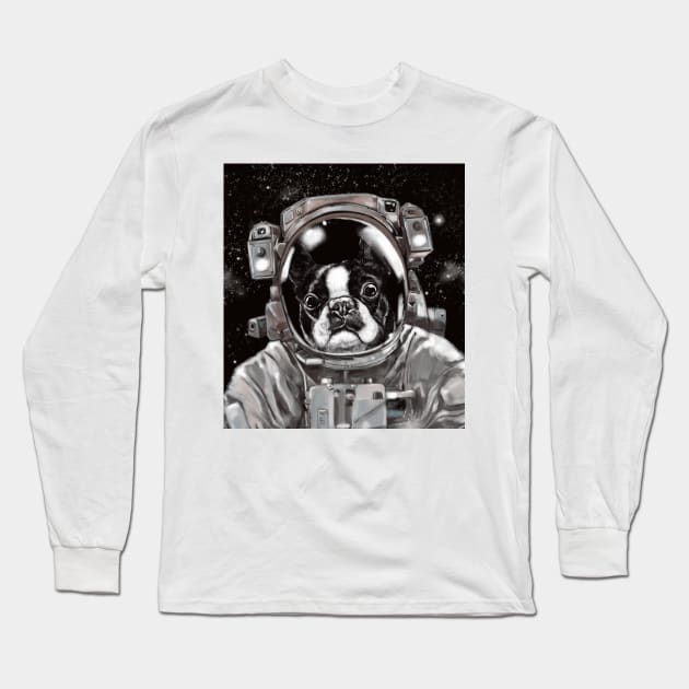 Astronaut French Bull Dog Long Sleeve T-Shirt by bignosework